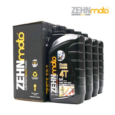 Aceite Sintético ZEHNmoto 4T Uber 7000 10W 30 SN/SM/SL Jaso T903:2011 Caja con 4 Lts. Bélgium