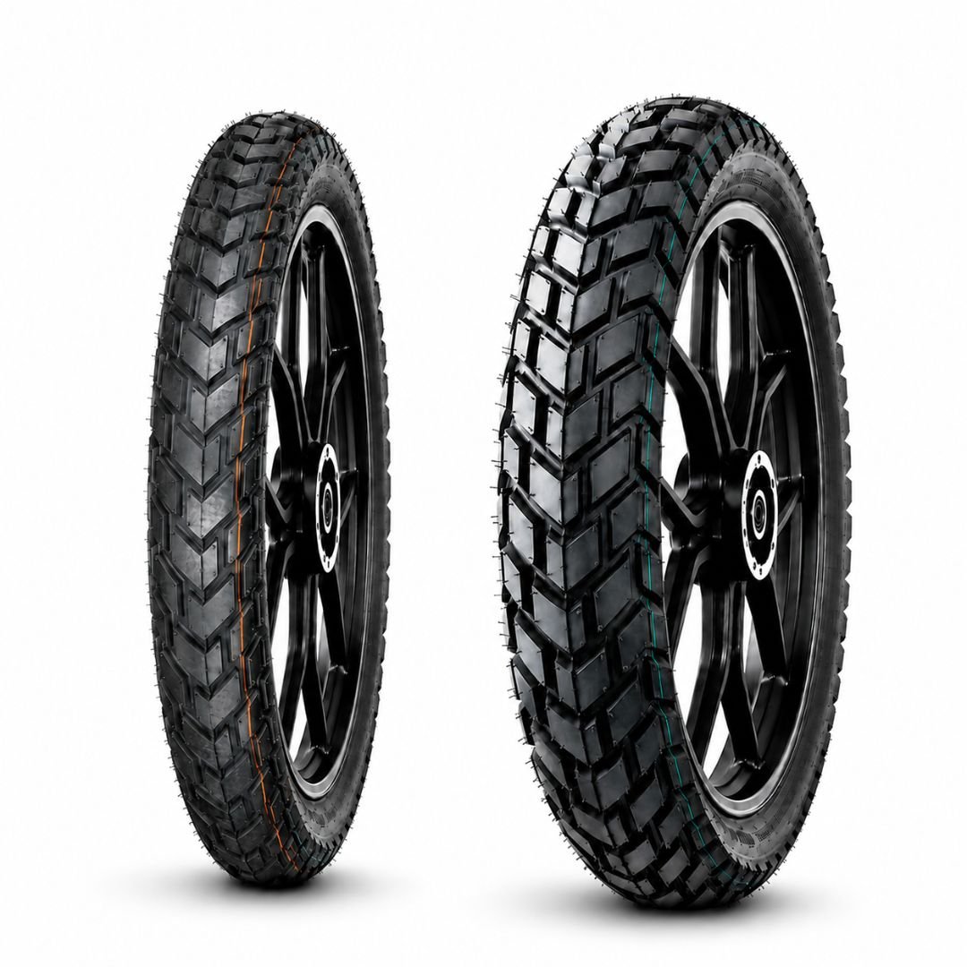 Juego de Llantas para Moto 2.75-18 y 110/90-16 Tube Type BTRubber ADVENTURE Piso 923 .