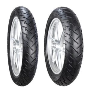 Juego de Llantas para Moto 100/80-17 y 140/70-17 Tubeless BTRubber Radiales SPORT TOURING Piso 90R.