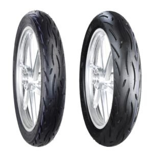 Juego de Llantas para Moto 80/90-17 y 120/70-17 Tubeless BTRubber Radiales SPORT TOURING Piso 92R.
