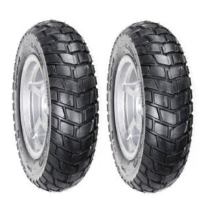 Juego de Llantas para Moto 120/90-10 y 120/90-10 Tubeless Doble Propósito BTRubber Piso 032 .