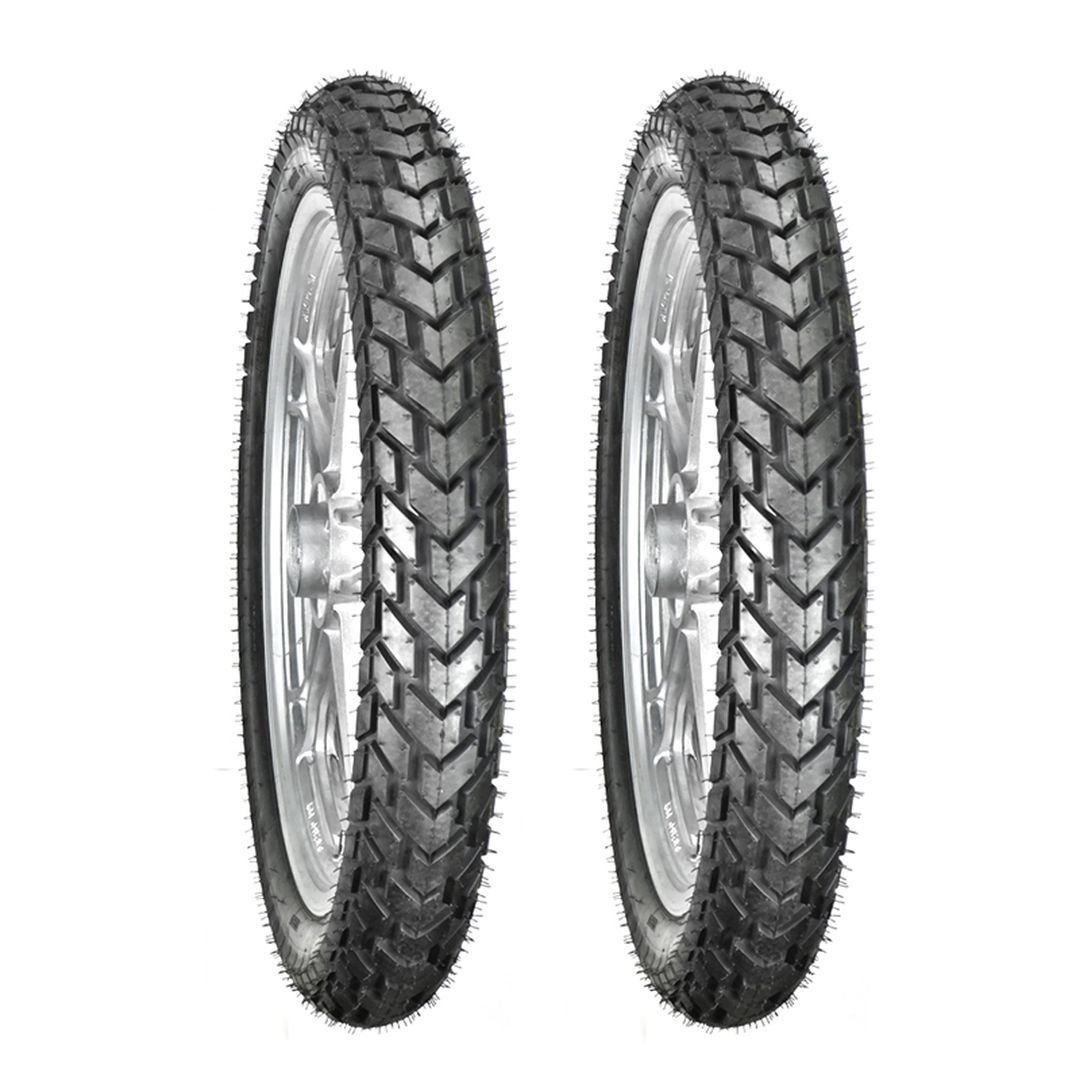 Jgo. llantas BTRubber para moto 90/90-18 y 90/90-18 Convencional TUBELESS ADVENTURE BTR 923 India.