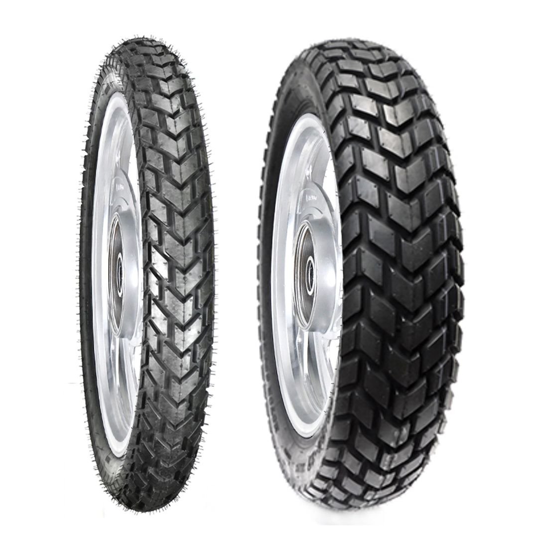 Jgo. llantas BTRubber para moto 90/90-18 y 110/90-18 Convencional TUBELESS ADVENTURE BTR 923 India.