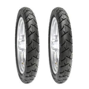 Juego de Llantas para Moto 2.75-18 y 2.75-18 Tubeless BTRubber SPORTBIKE Piso 136 .