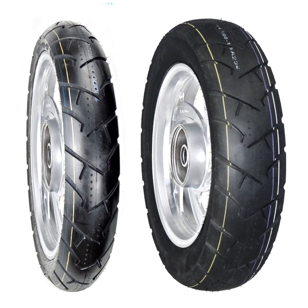 Jgo. llantas BTRubber para moto 90/90-18 y 140/90-15 Convencional TUBELESS SPORTBIKE BTR 136 India.