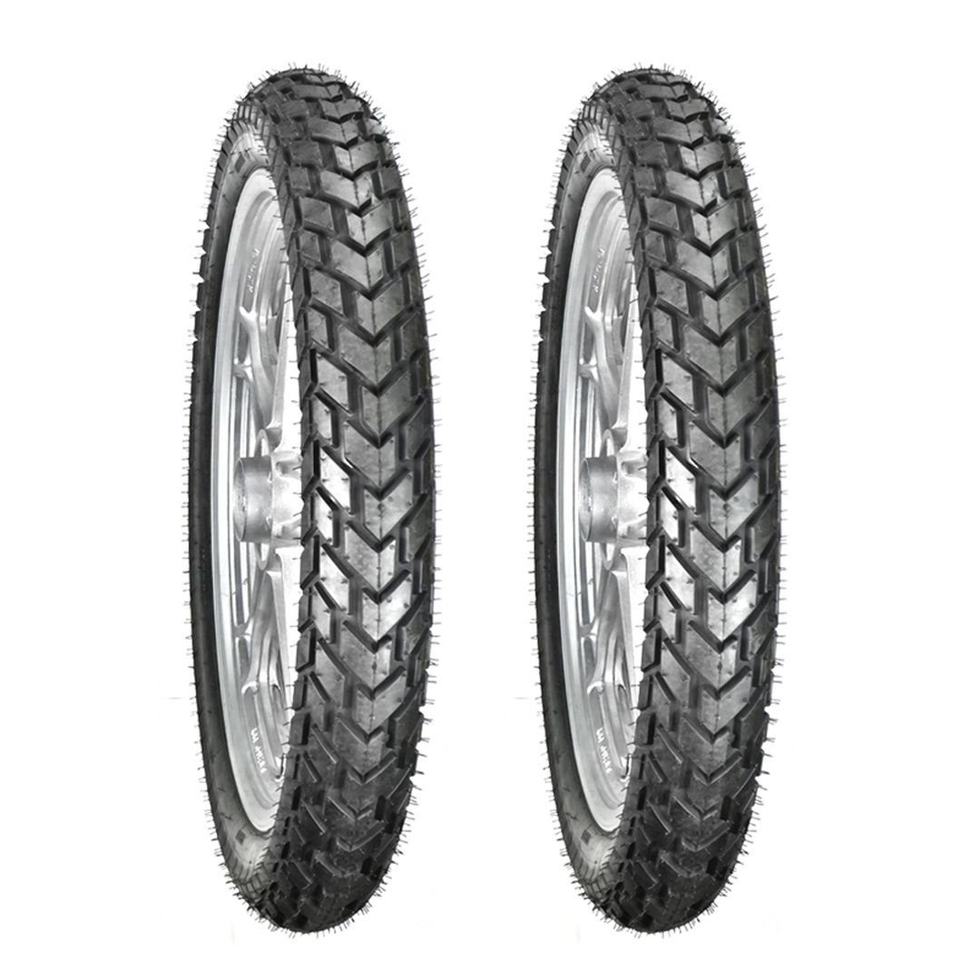 Jgo. llantas BTRubber para moto 90/90-18 y 90/90-18 Convencional TT ADVENTURE BTR 923 India.