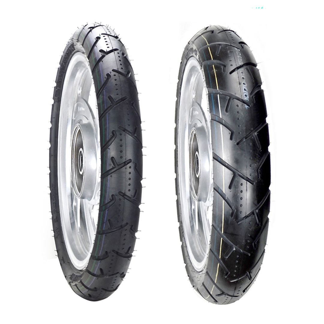 Jgo. llantas BTRubber para moto 90/80-17 y 100/80-17 Convencional TUBELESS SPORTBIKE BTR 136 India. 769