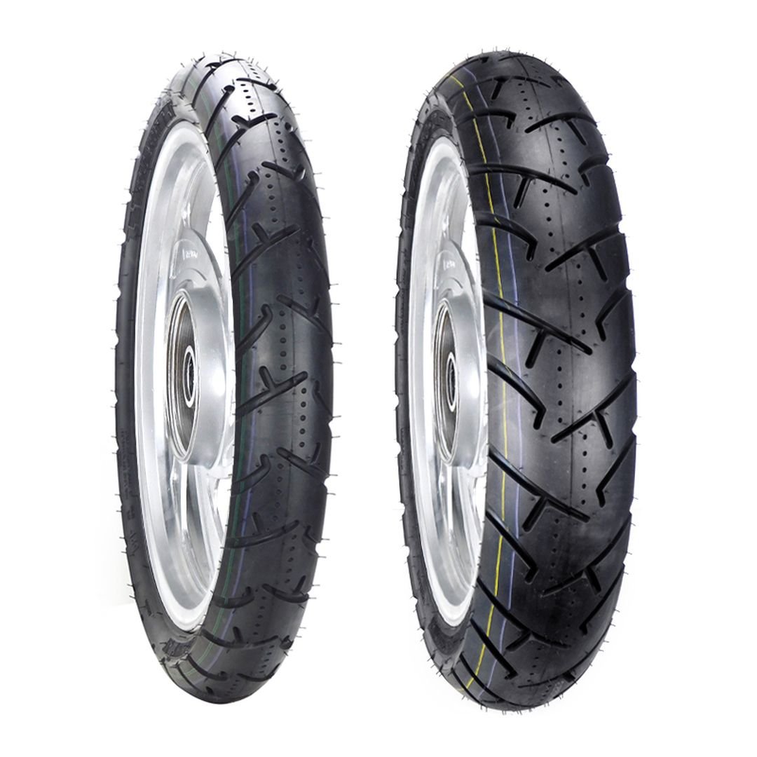 Jgo. llantas BTRubber para moto 90/80-17 y 130/80-17 Convencional TUBELESS SPORTBIKE BTR 136 India.