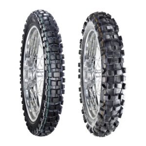 Juego de Llantas para Moto 90/90-21 y 110/100-18 Tube Type Terracería BTRubber Piso 897 .