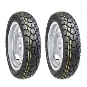 Juego de Llantas para Moto 90/100-10 y 90/100-10 Tubeless BTRubber SCOOTER Piso 115 .