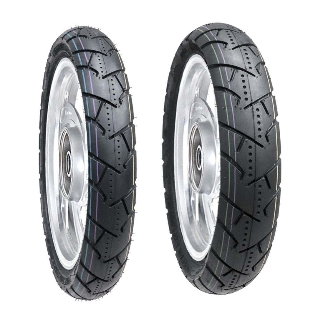 Jgo. llantas BTRubber para moto 90/90-17 y 120/80-17 Convencional TUBELESS SPORTBIKE BTR 136 India.