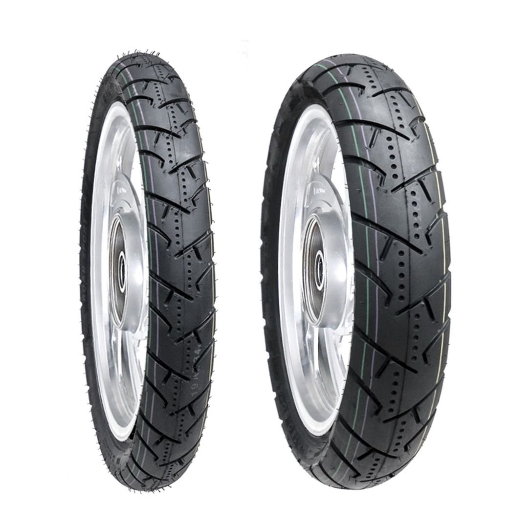 Jgo. llantas BTRubber para moto 90/90-19 y 120/80-18 Convencional TUBELESS SPORTBIKE BTR 136 India.
