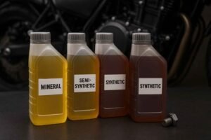 Varios aceites para motor de moto d diferente tipo