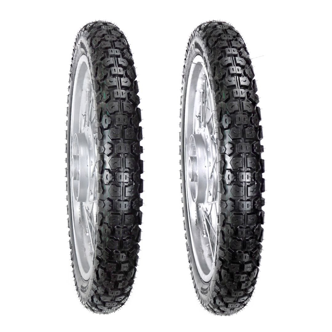 Juego de Llantas para Moto 2.75-18 y 90/90-18 Tube Type Doble Propósito BTRubber Piso 101