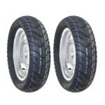 Juego de Llantas para Moto 120/70-12 y 120/70-12 Tube Type Doble Propósito BTRubber Piso 014 .