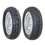 Juego de Llantas para Moto 120/70-12 y 130/70-12 Tube Type Doble Propósito BTRubber Piso 014 .